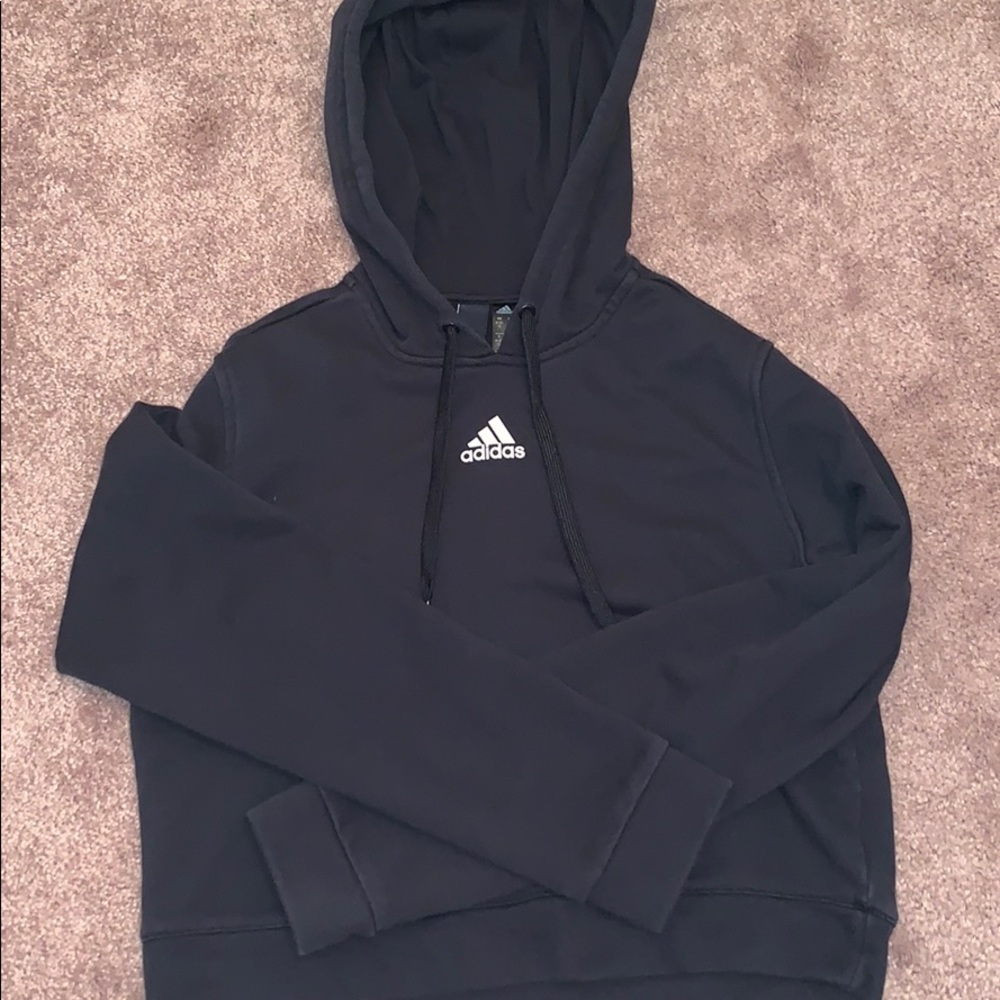 Cropped Black Adidas Sweatshirt